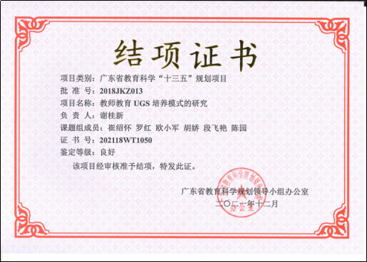 获奖证书